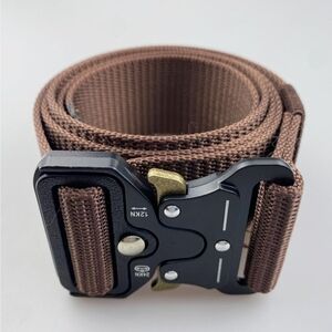 Darnassus Brand Men's Tactical Belt with Quick-Release in Coffee Brown